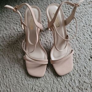 Chic Beige Strappy Heels